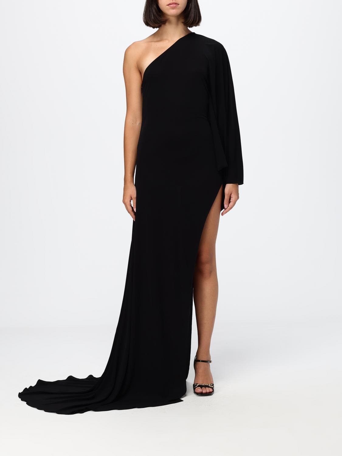 Gucci One-Shoulder Asymmetric Long Evening Gown in Jersey · 40