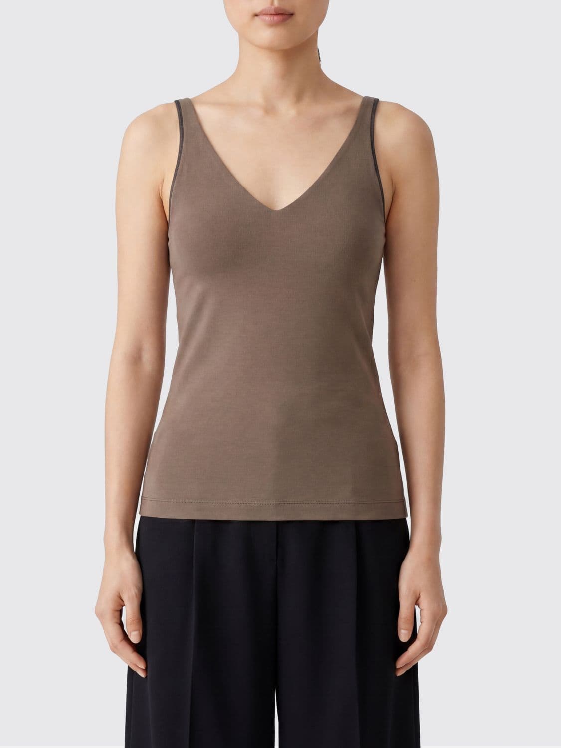 Brunello Cucinelli Top Woman color Camel