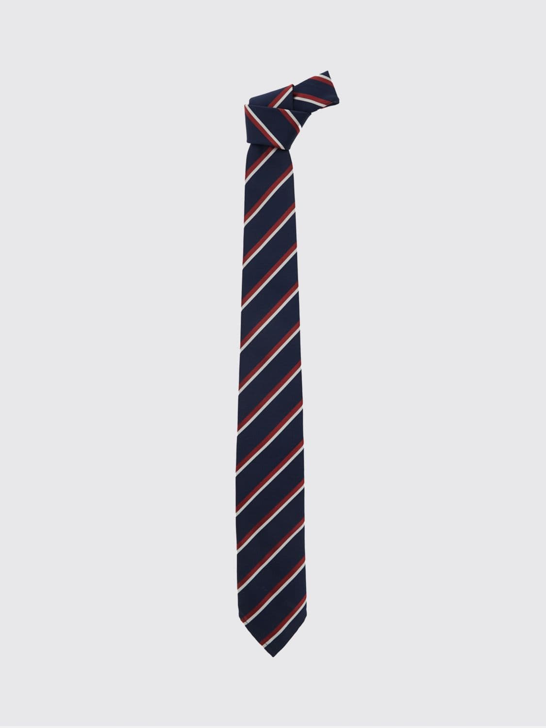 Dsquared2 Regimental Striped Pure Silk Tie with Applied Logo · OS