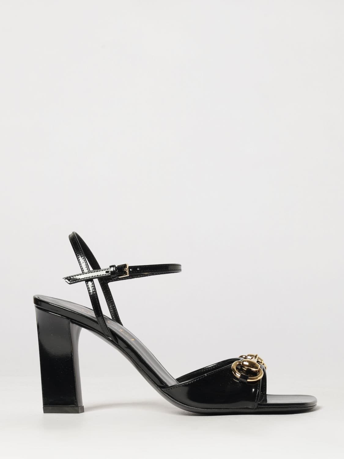 Gucci Signora Brushed Leather Sandals with Horsebit Detail and High Heel