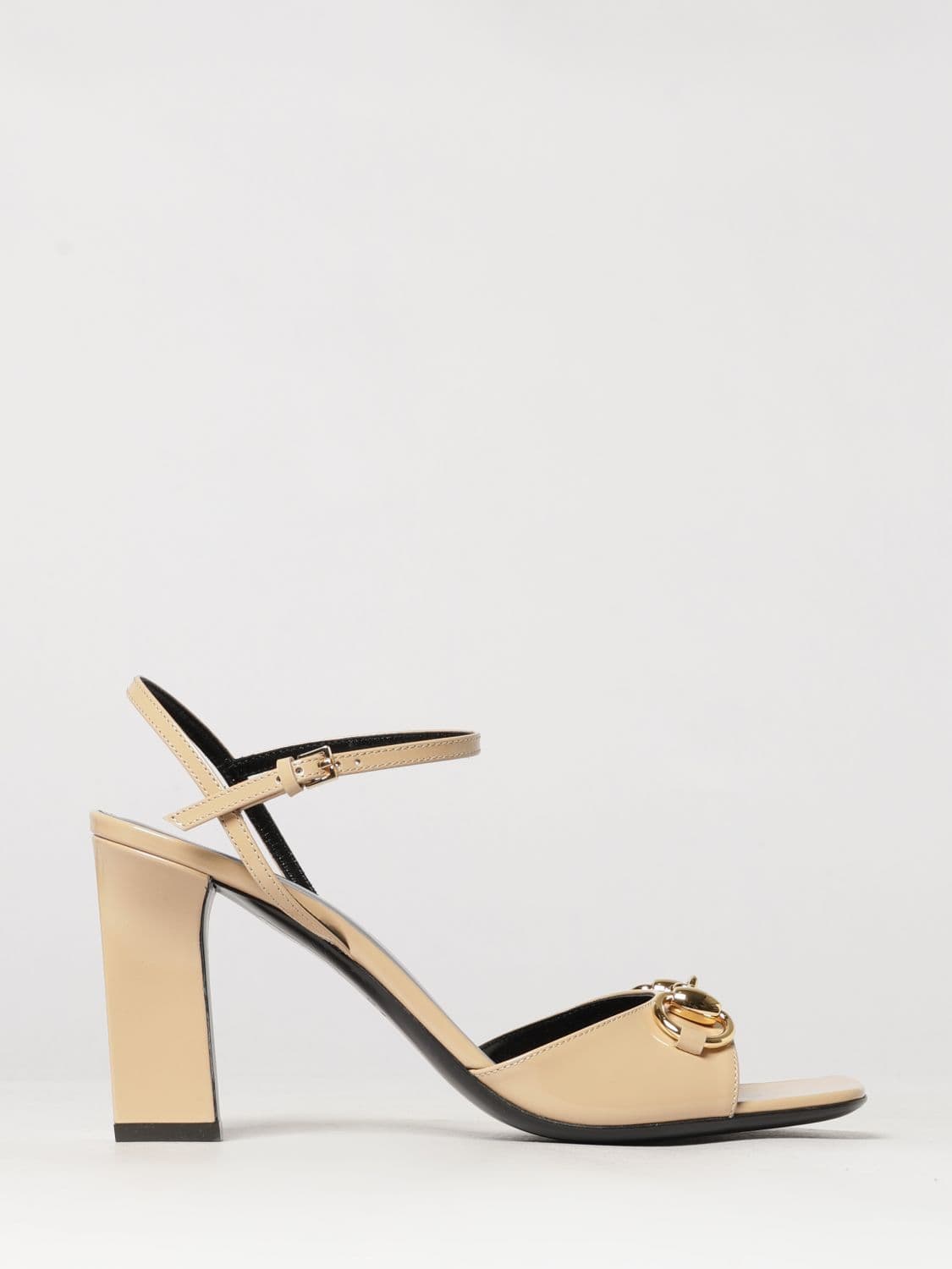 Gucci Signora Brushed Leather Sandals with Horsebit Detail and High Heel