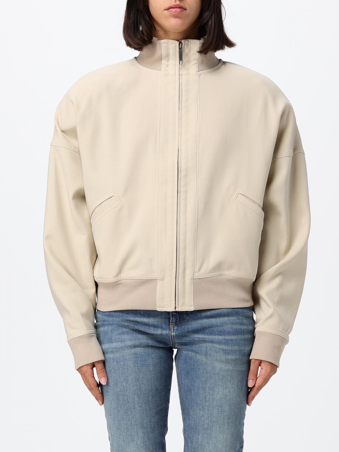 Gucci Oversized Cotton Bomber Jacket with High Neck