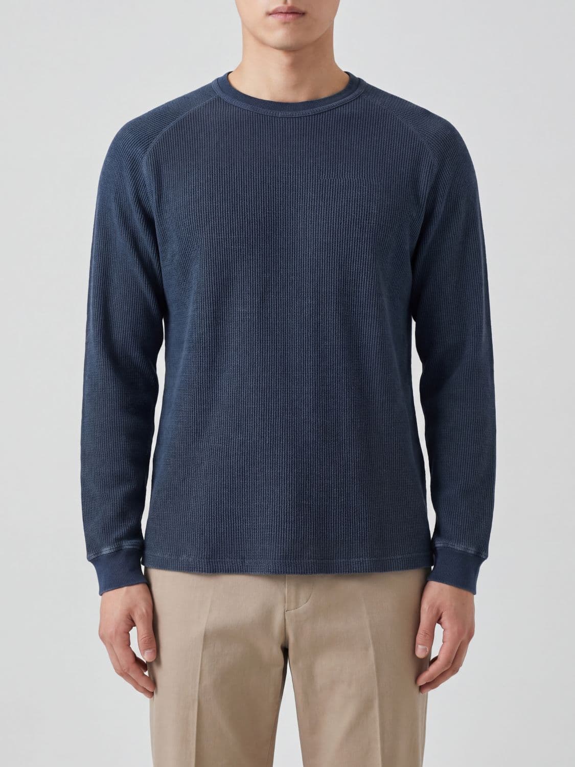 Coor Long-Sleeved Ribbed Cotton Blend Crewneck Jumper