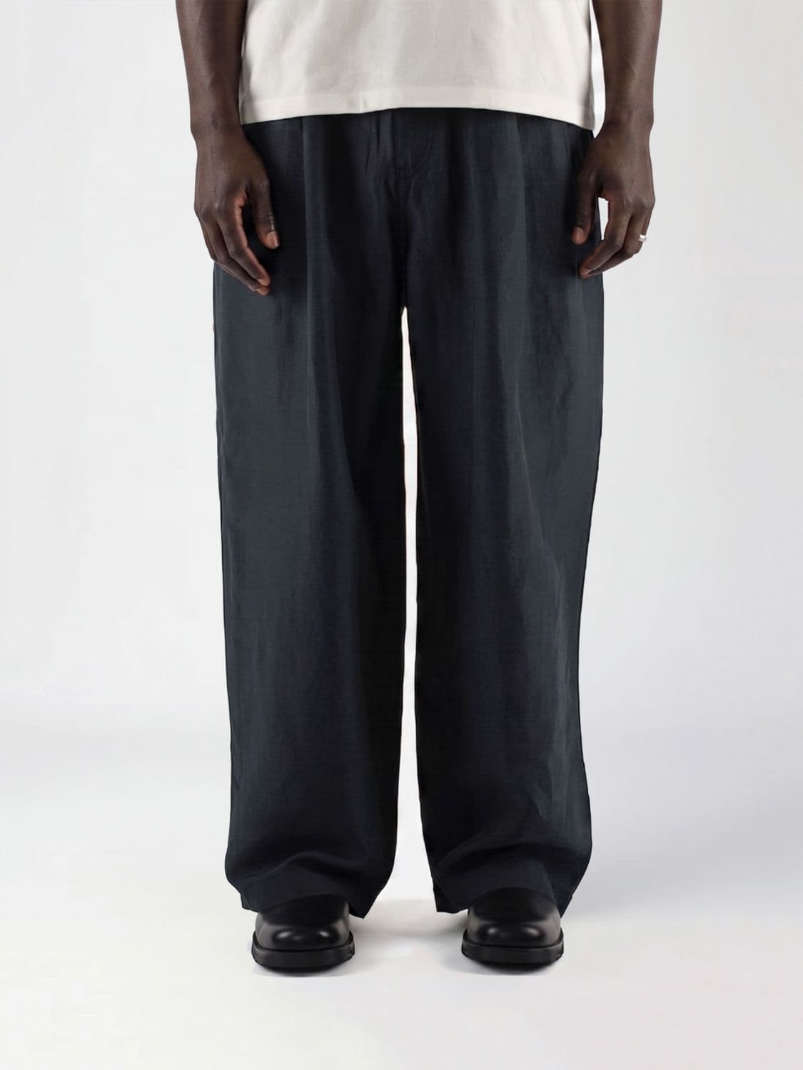 Coor Wide Leg Linen and Viscose Blend Trousers with Flap Pockets