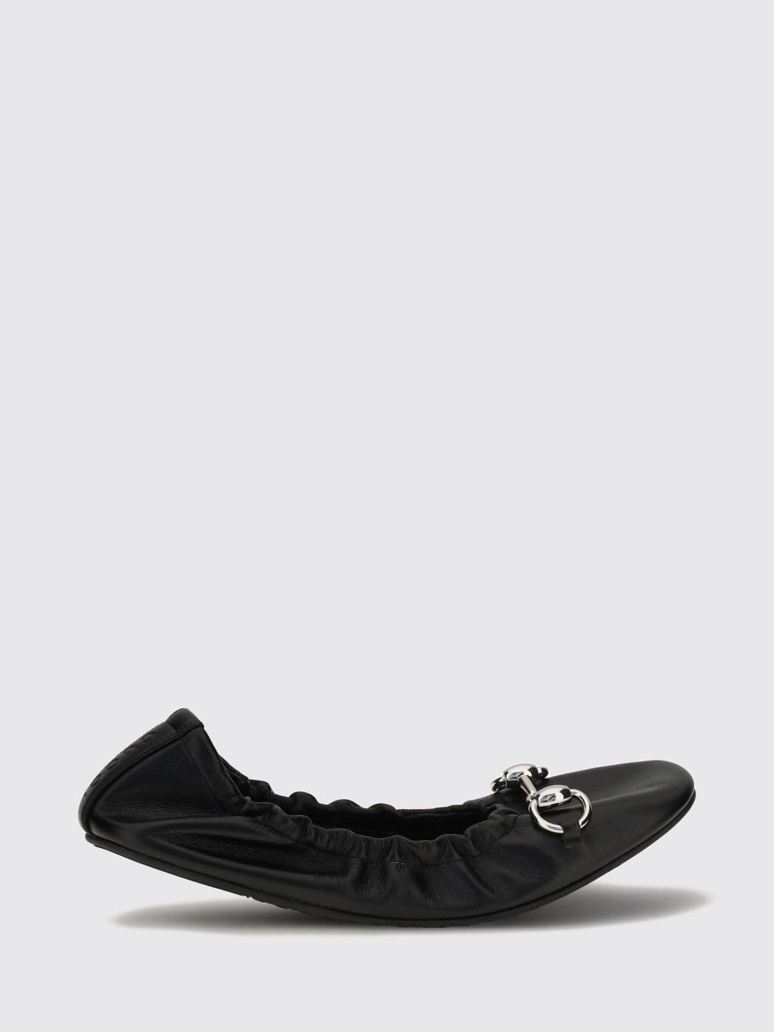 Gucci Prima Smooth Leather Ballet Flats with Horsebit Detail and Rounded Toe