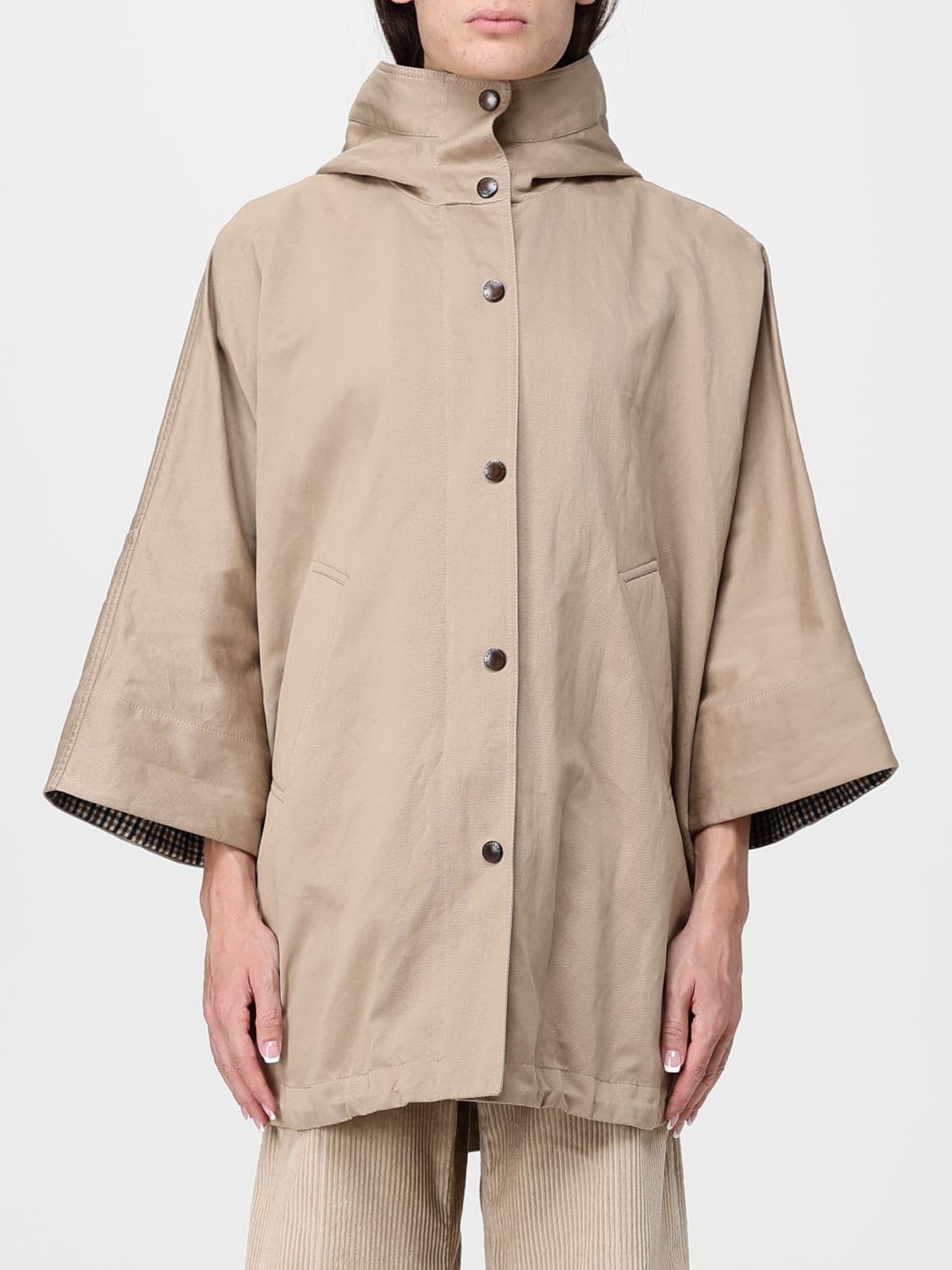 Brunello Cucinelli Short Linen and Cotton-Blend Parka with Hood and Dropped Shoulders