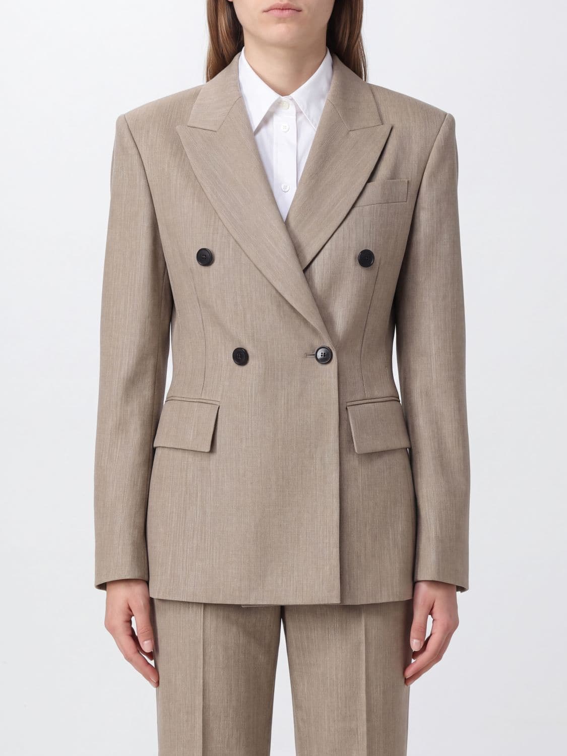 Brunello Cucinelli Short Double-Breasted Wool-Blend Blazer
