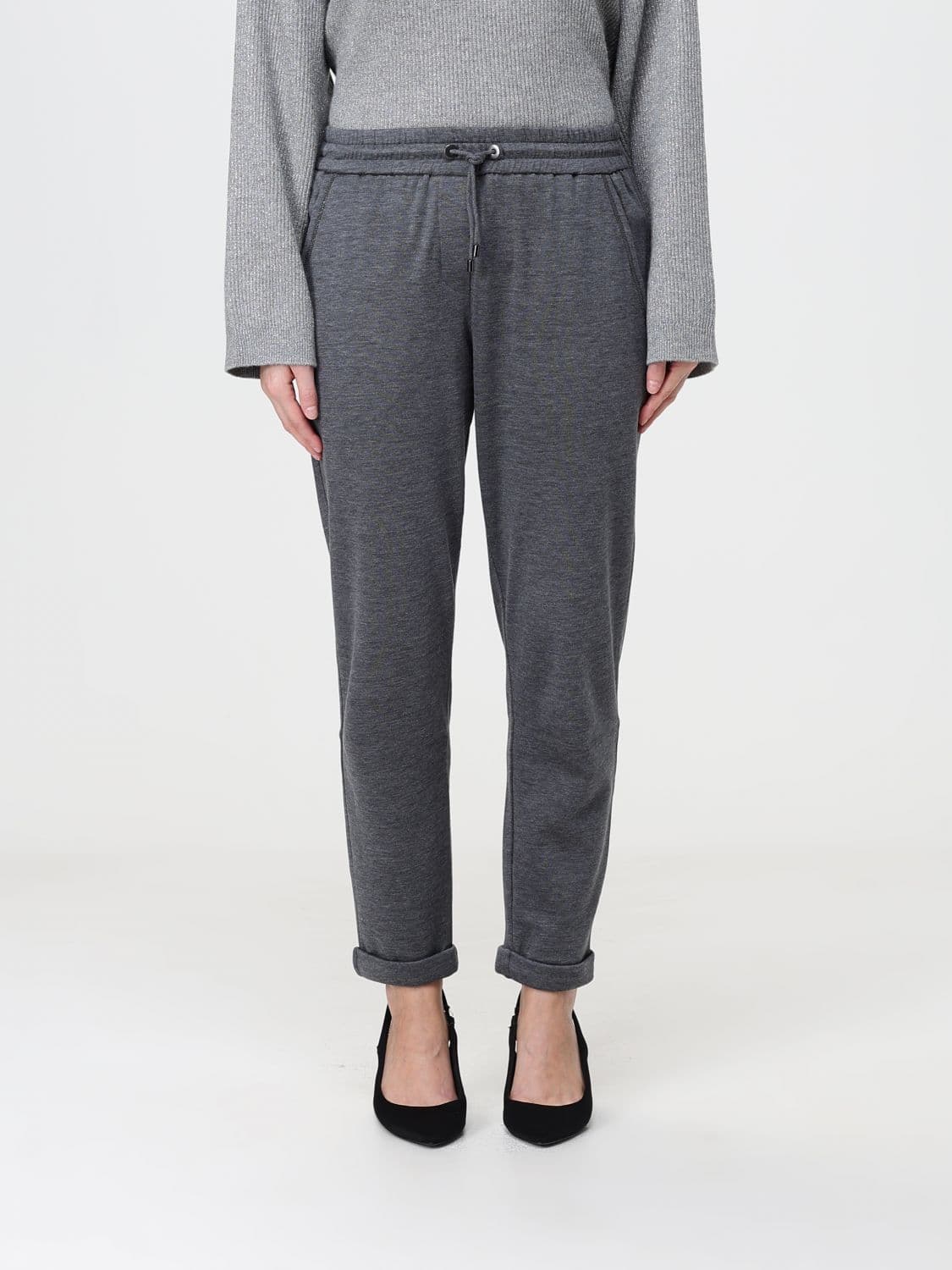 Brunello Cucinelli Straight-Leg Cotton Jogging Trousers with Monili