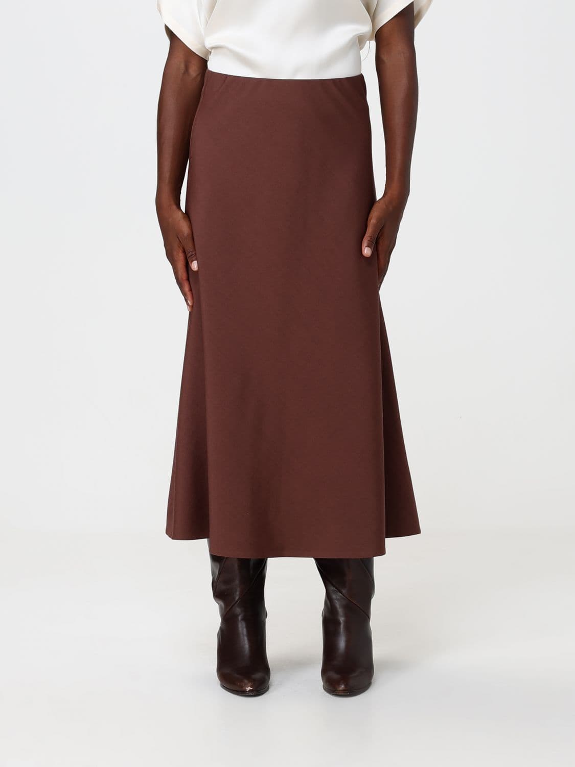 Brunello Cucinelli High-Waisted Wool-Blend Midi Wrap Skirt