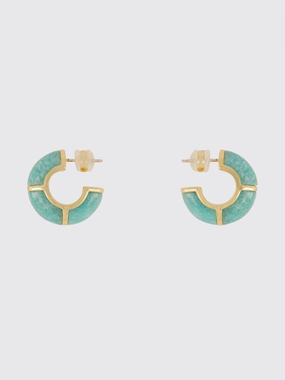 Lizzie Fortunato Zellige Brass Hoop Earrings with Crystals · OS