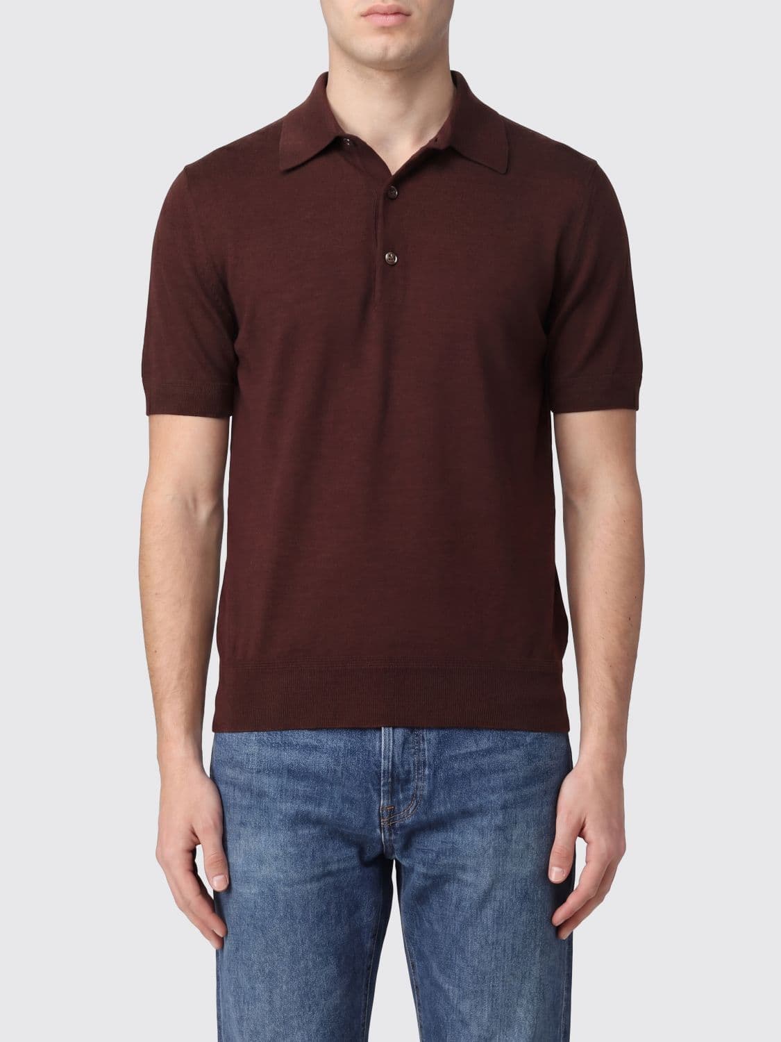 Tom Ford Polo Shirt Men color Cocoa · 48