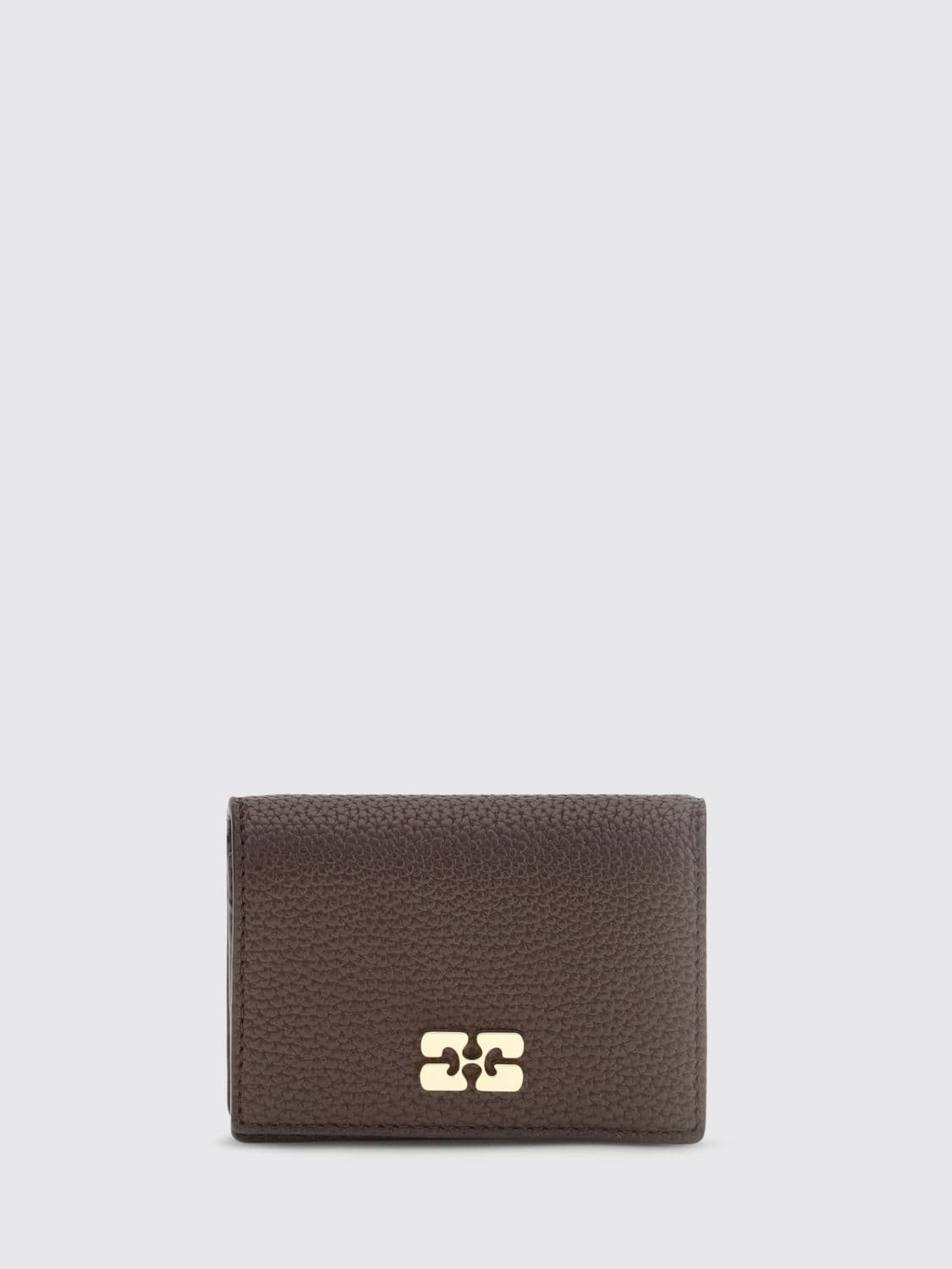 Ganni Butterfly Logo Recycled Leather Flap Wallet