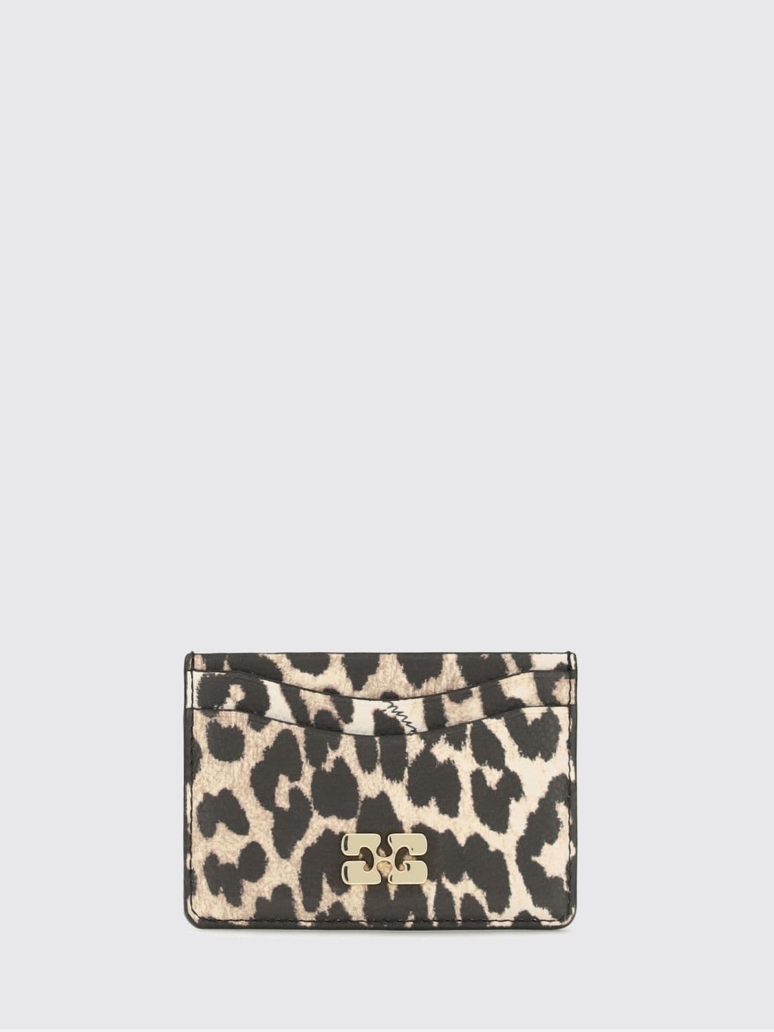 Ganni Animal Print Recycled Leather Card Holder
