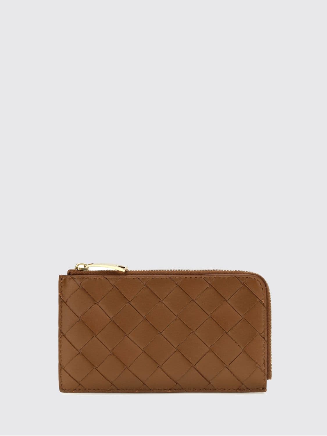 Bottega Veneta Zipped Flat Card Holder in Intrecciato Lambskin Leather · OS