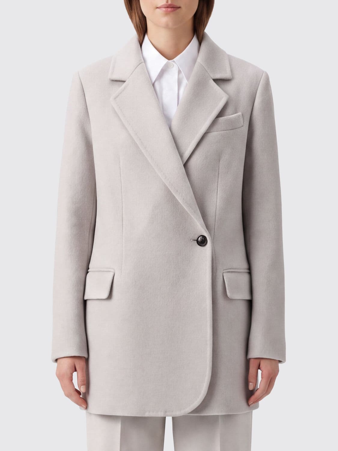 Brunello Cucinelli Short Double-Breasted Pure Merino Wool Blazer with Peak Lapels