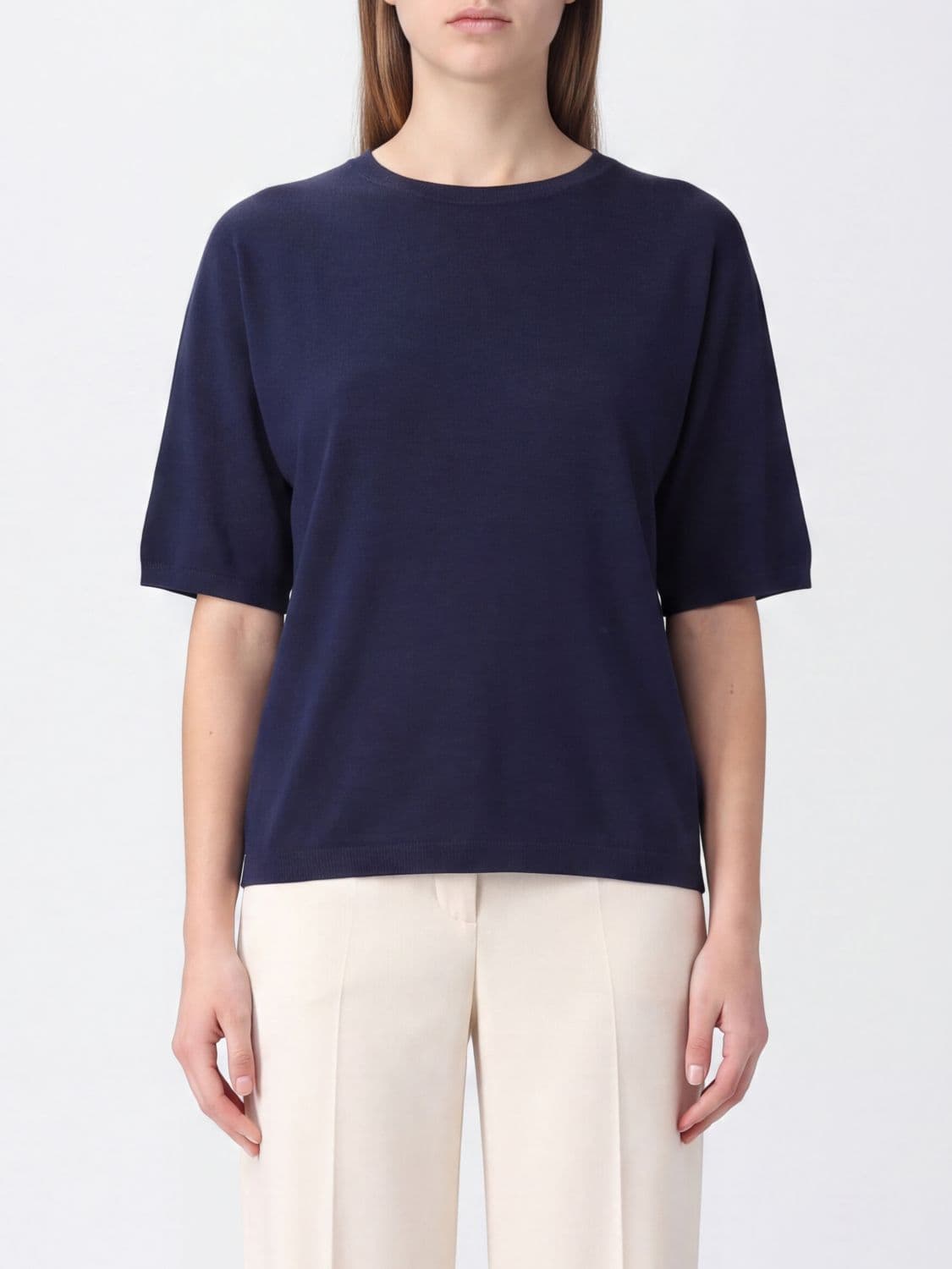 Brunello Cucinelli Cashmere and Silk Short-Sleeved Crewneck Jumper