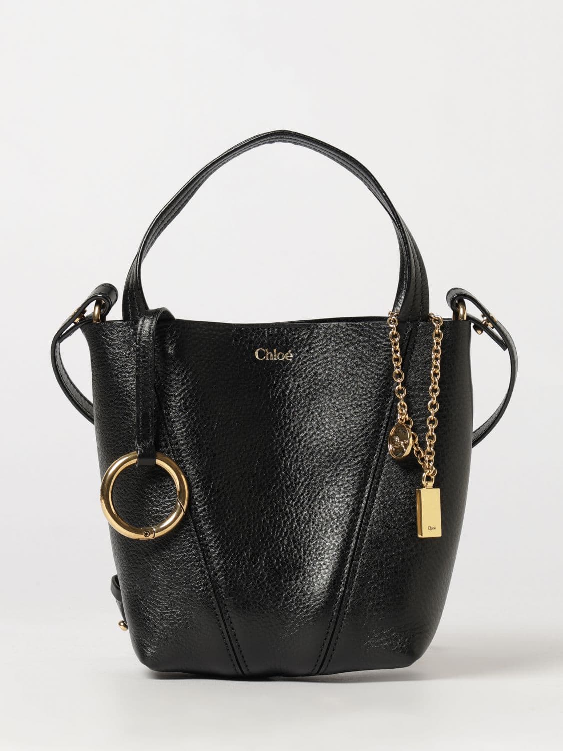 Chloé Spin Mini Grained Calfskin Handbag with Ring Detail · OS