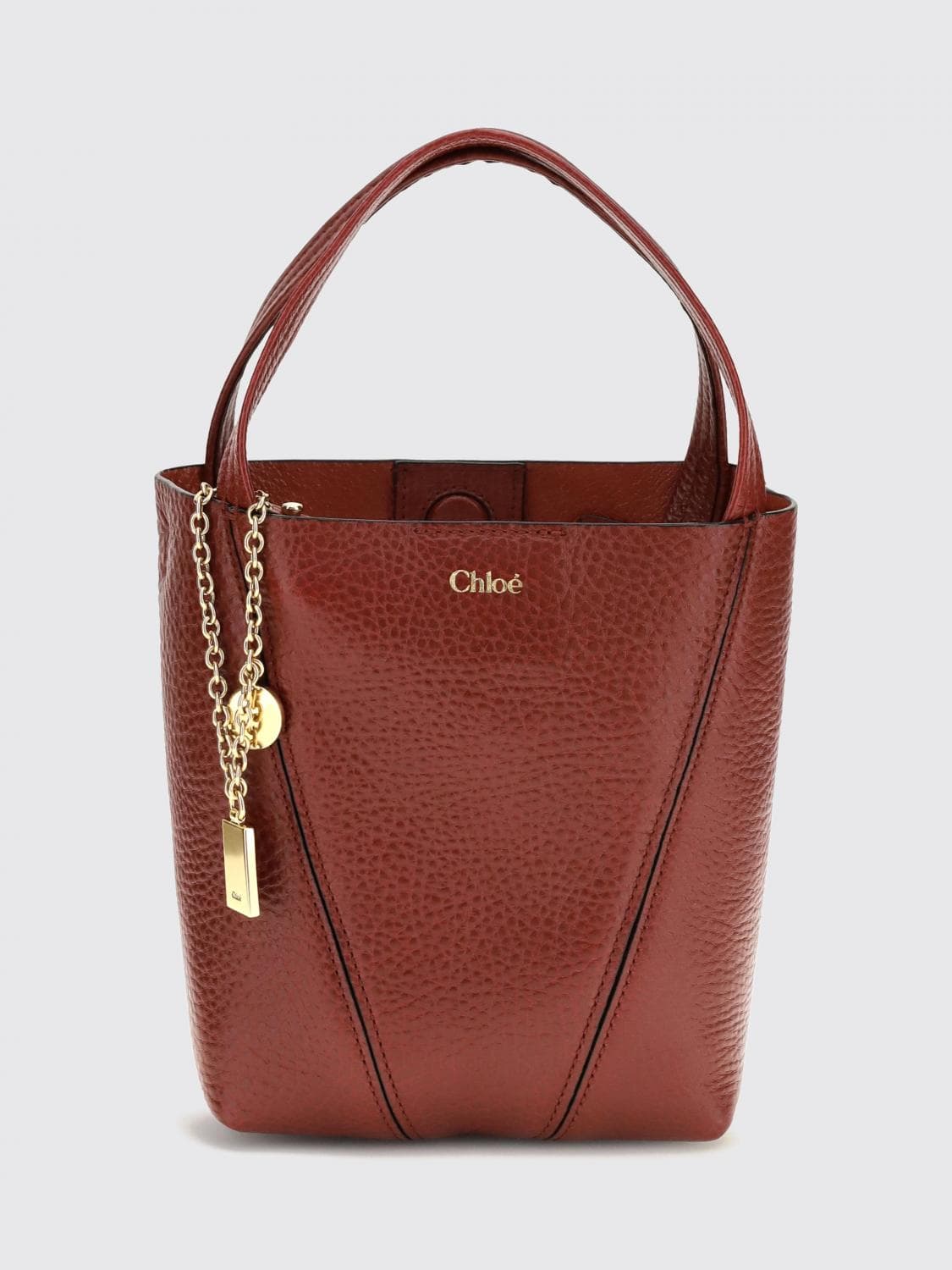 Chloé Spin Mini Grained Calfskin Handbag with Ring Detail · OS