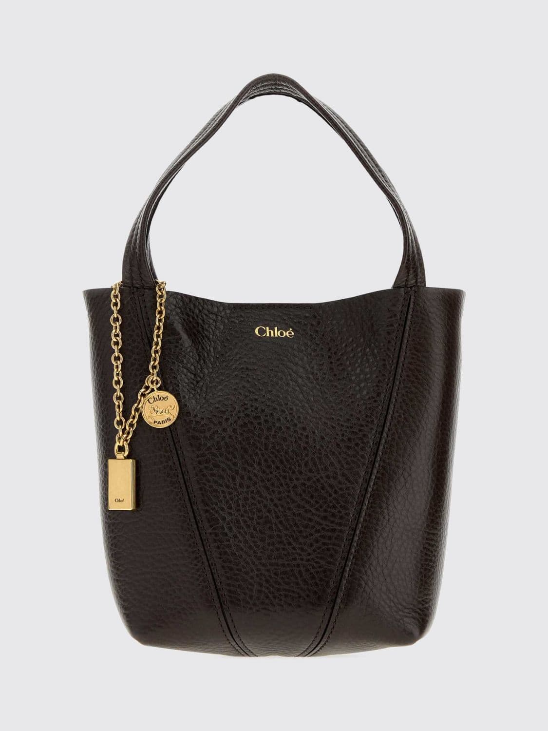 Chloé Spin Mini Grained Calfskin Handbag with Ring Detail