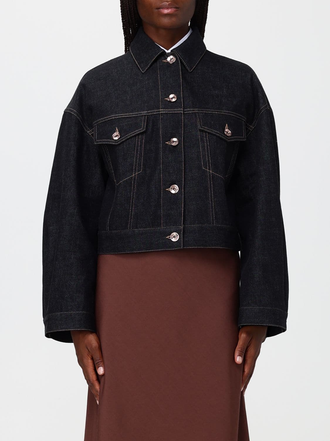Brunello Cucinelli Cropped Relaxed-Fit Denim Jacket in Cotton · 38