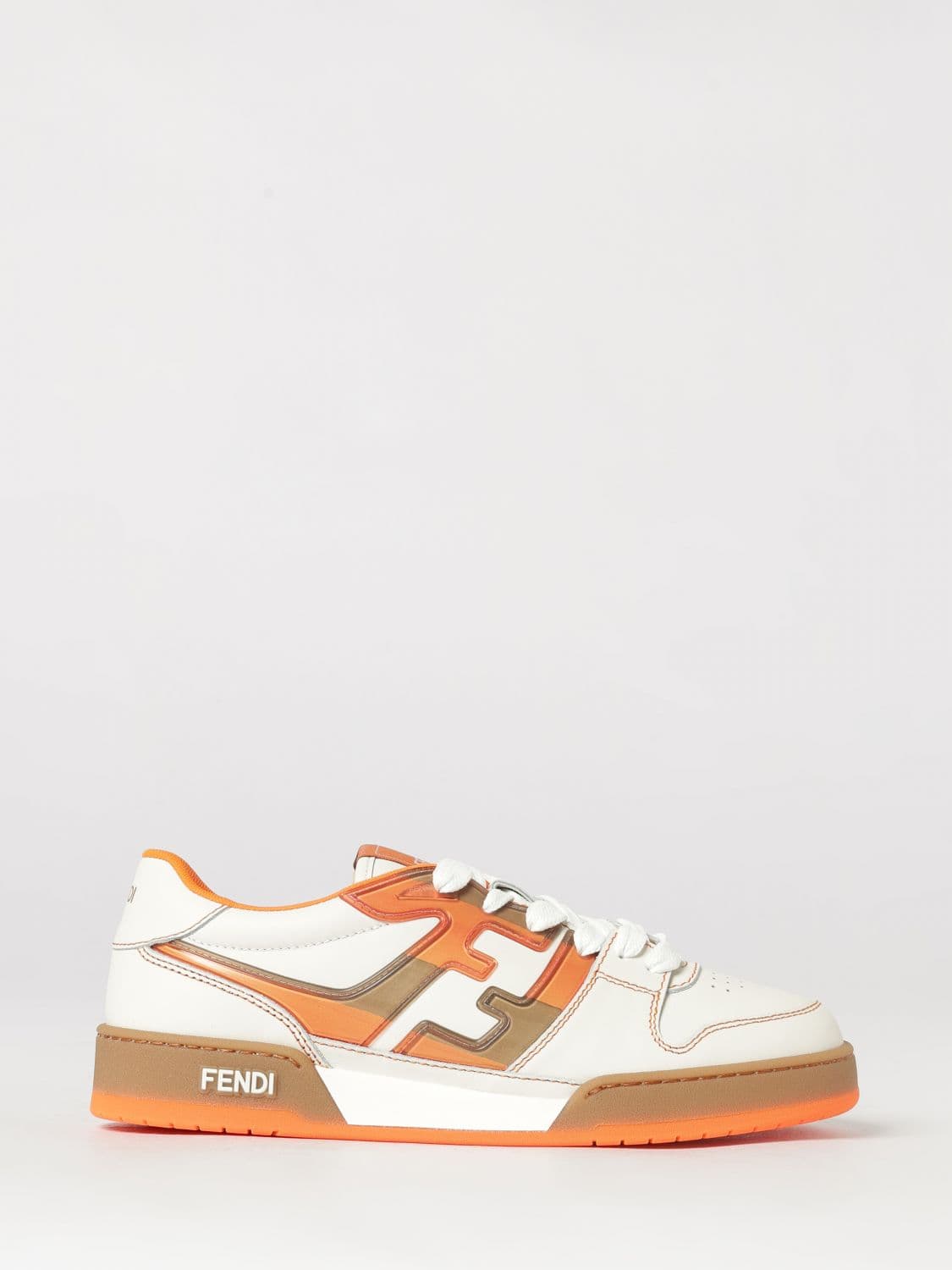 Fendi Match Low-Top Smooth Calfskin Sneakers with FF Monogram