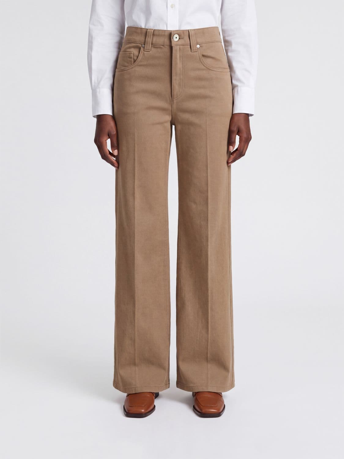 Brunello Cucinelli High-Waisted Cropped Wide Leg Denim Jeans with Monili