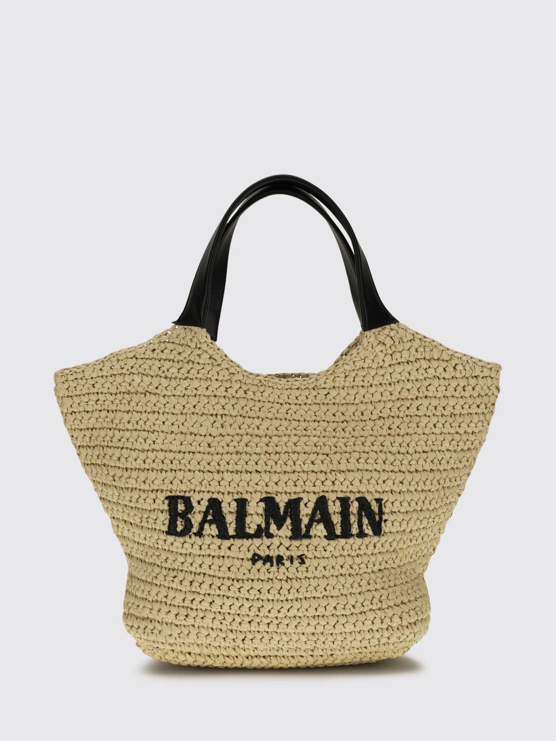 Balmain Viscose Tote Bag with Contrasting Logo and Double Handles