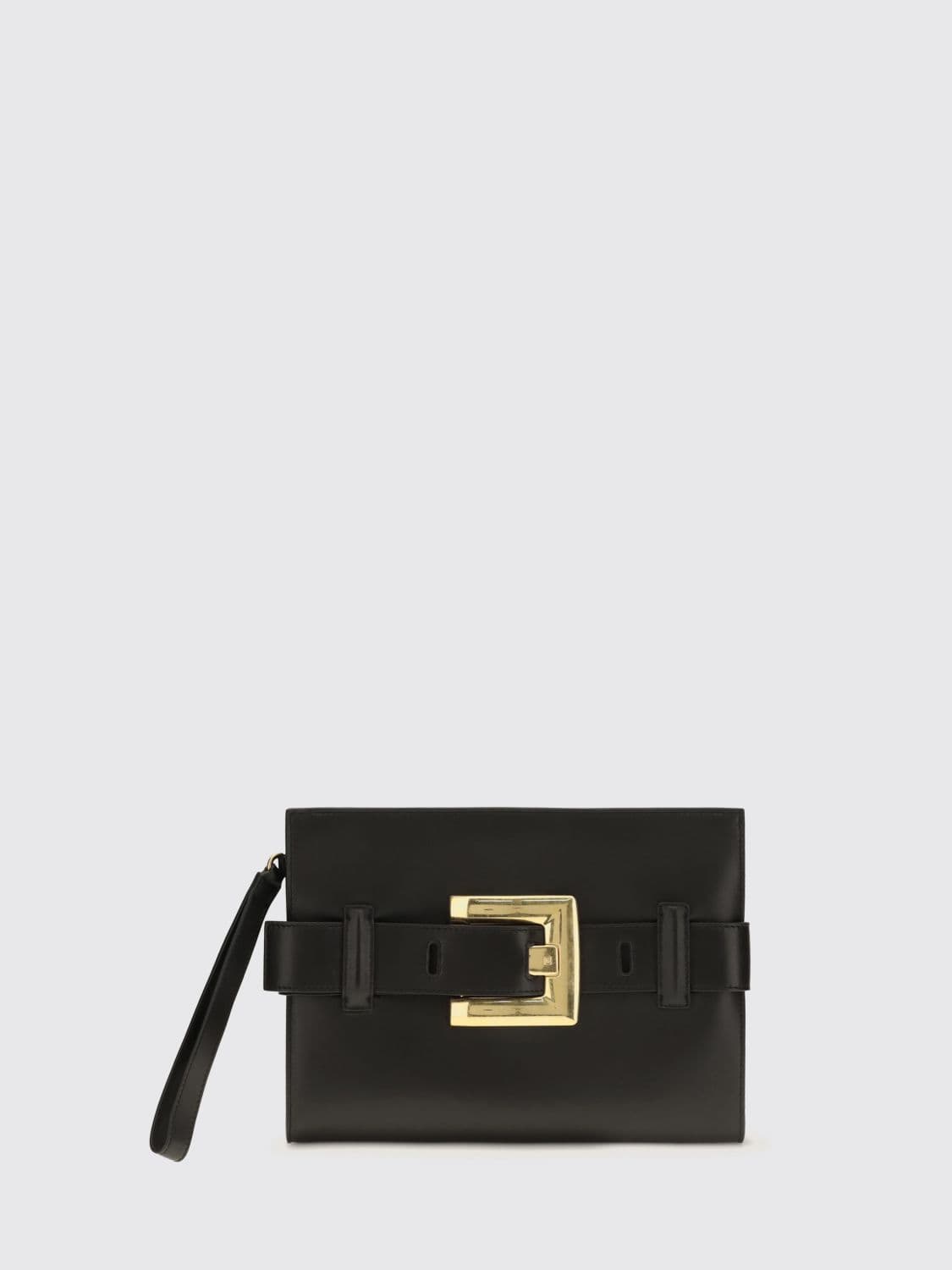 Balmain Anthem Lambskin Leather Mini Bag with Buckle and Wrist Strap · OS
