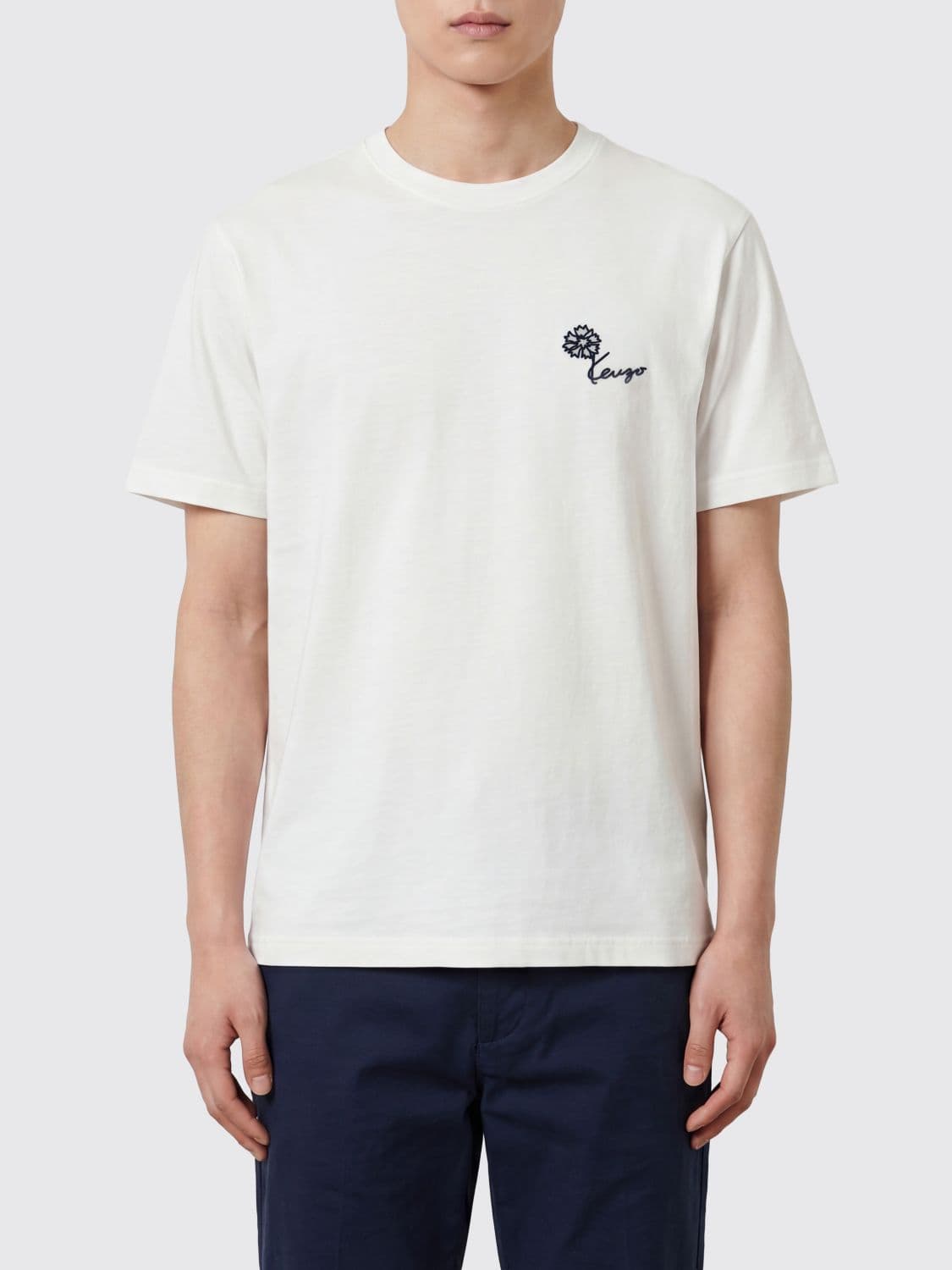 Kenzo Floral Print and Logo Cotton T-Shirt