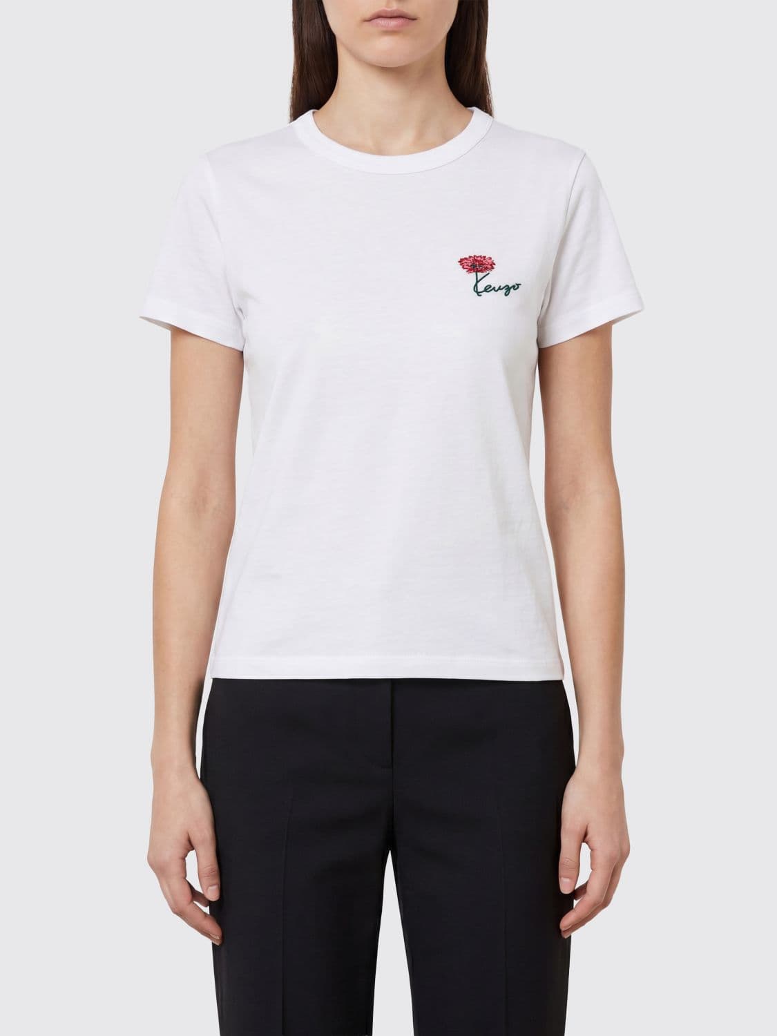 Kenzo Slim Fit Contrasting Logo Cotton T-Shirt · L