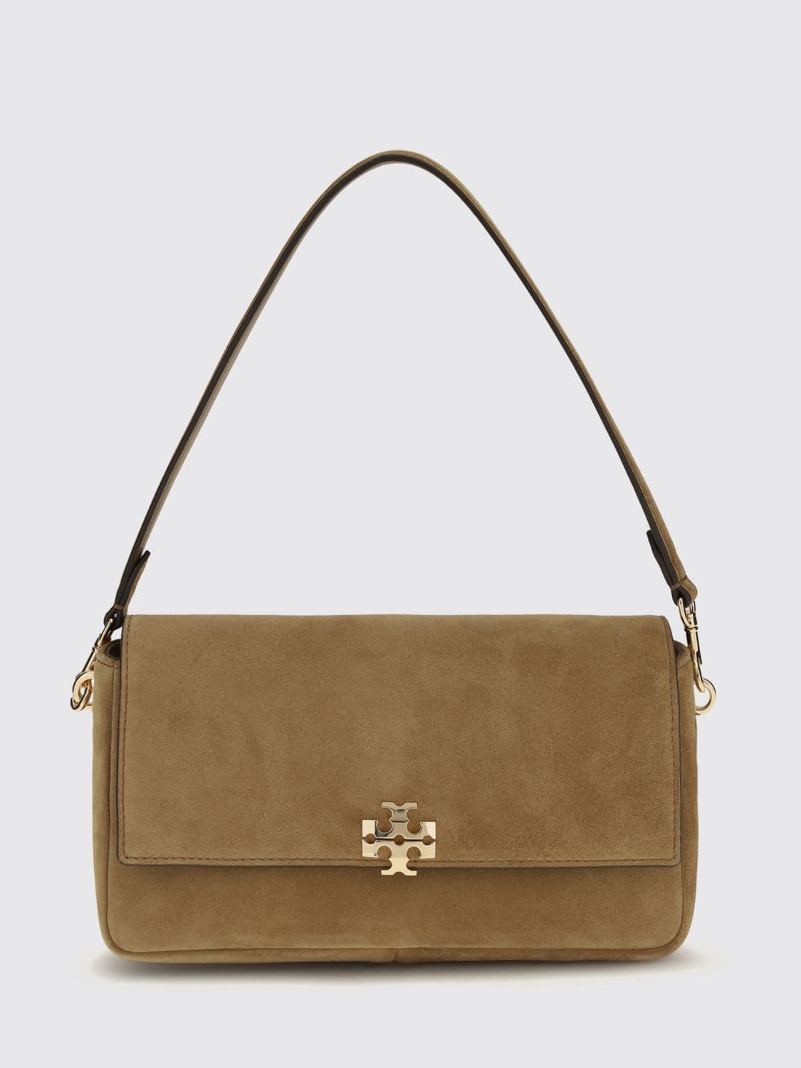 Tory Burch Charlie Mini Suede Shoulder Bag with Double T Logo