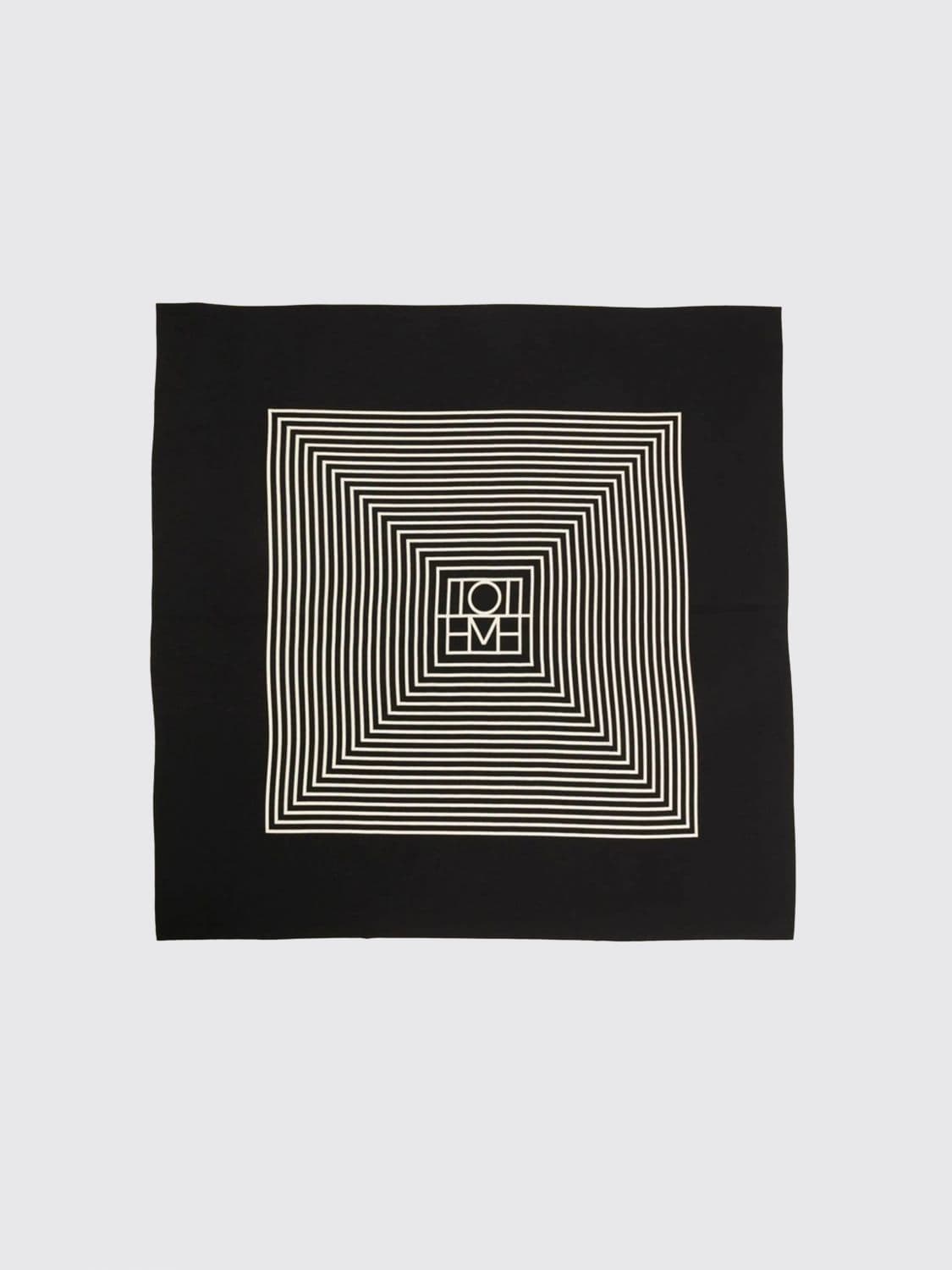 Toteme Monogram Print Silk Square Scarf with Contrasting Logo · OS