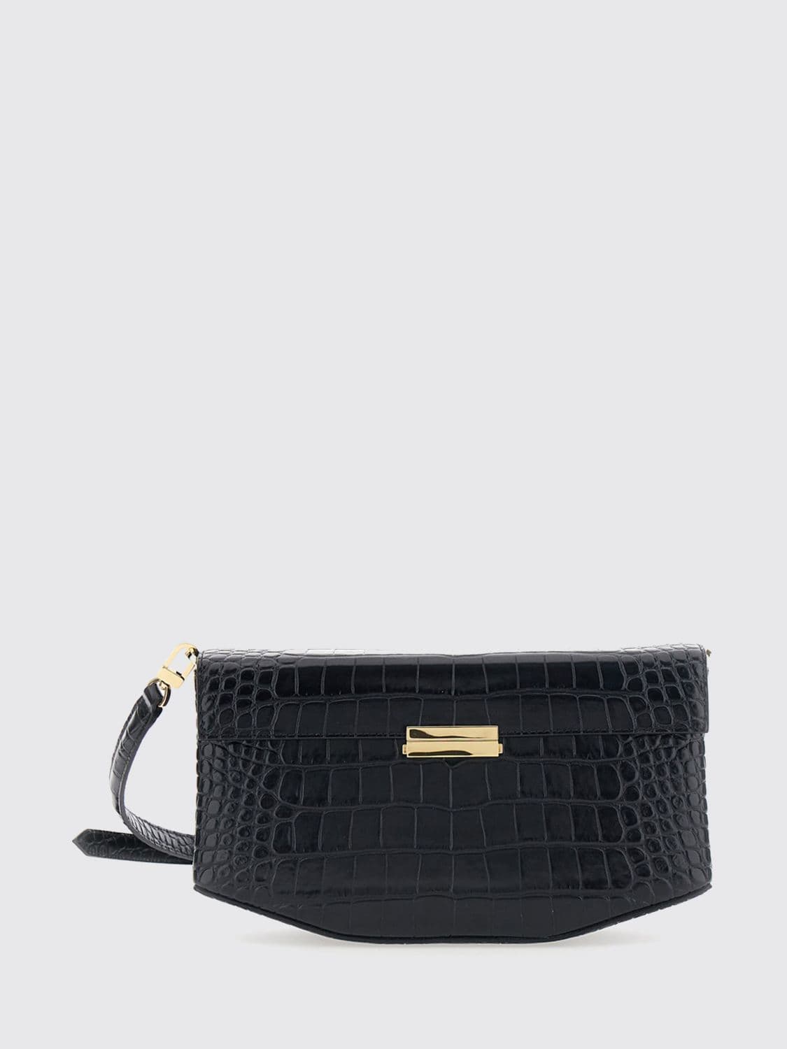 Toteme Clip Mini Crossbody Bag in Croc-Effect Leather with Metal Logo