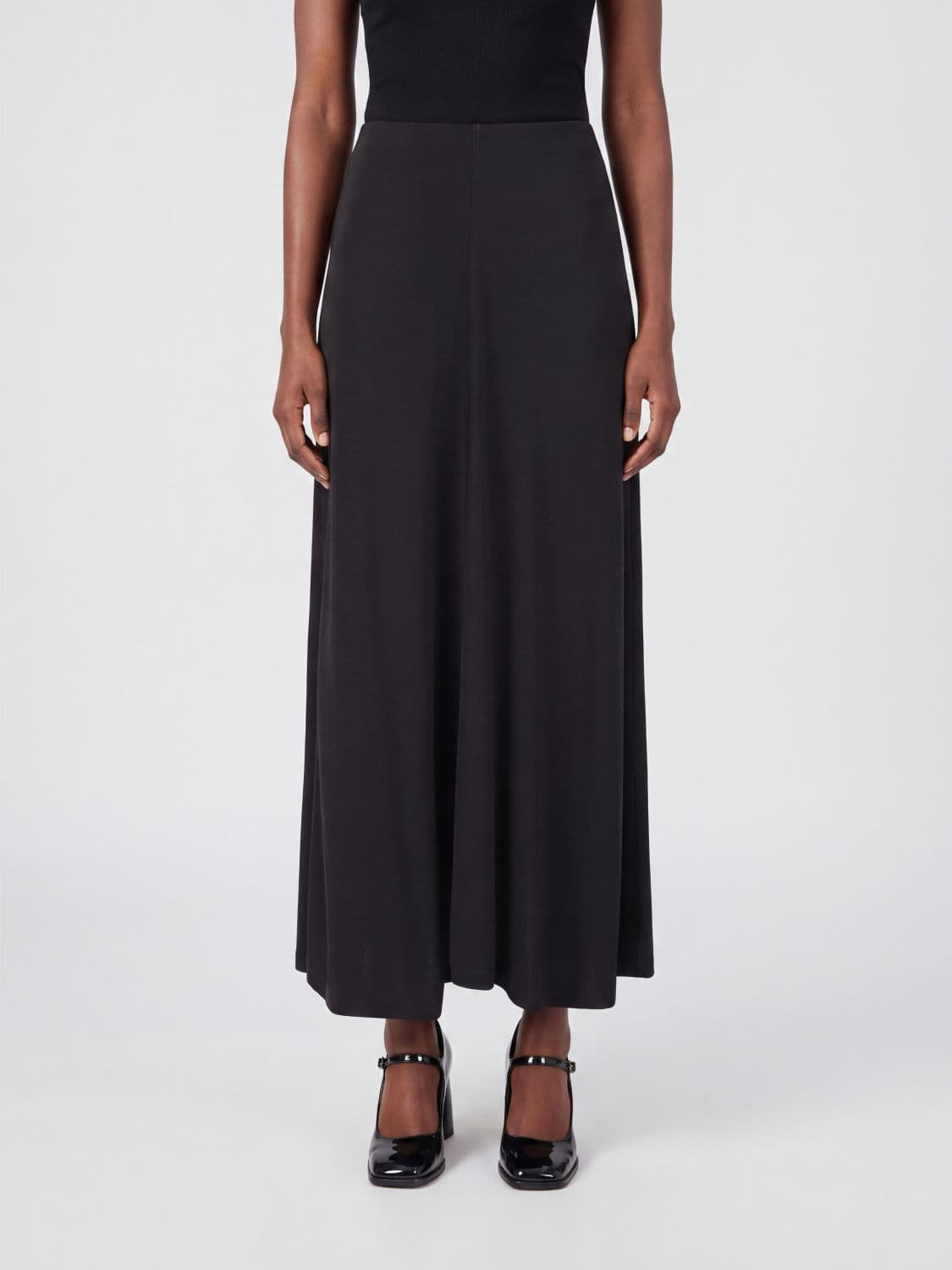 Toteme High-Waisted Slim Fit Midi Skirt in Jersey with Elastic Waist