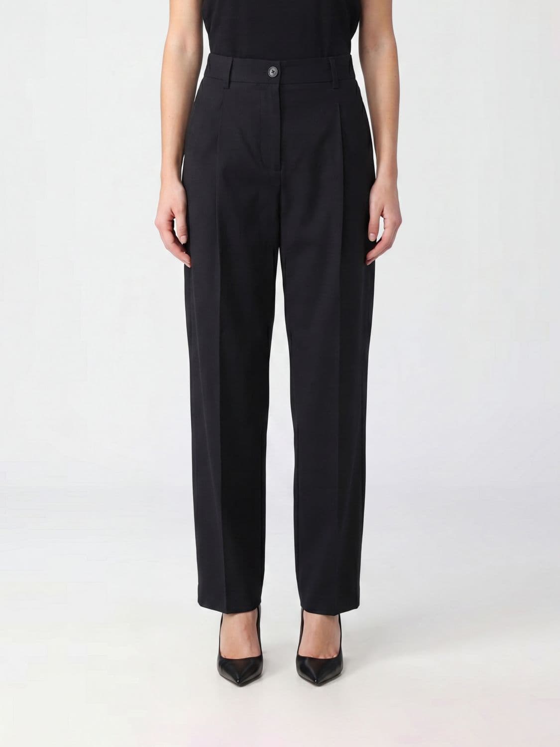 Toteme High-Waisted Slim Fit Cotton Tailored Trousers