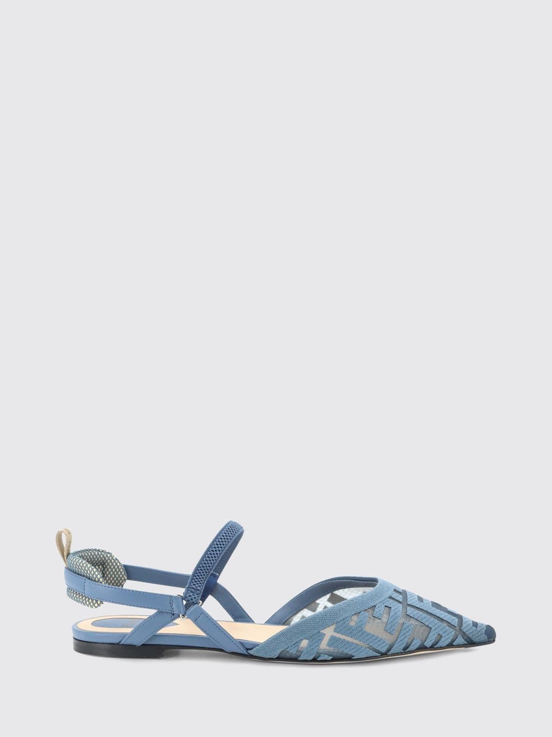Fendi Colibrì Lite Slingback Ballet Flats in Nylon with FF Monogram