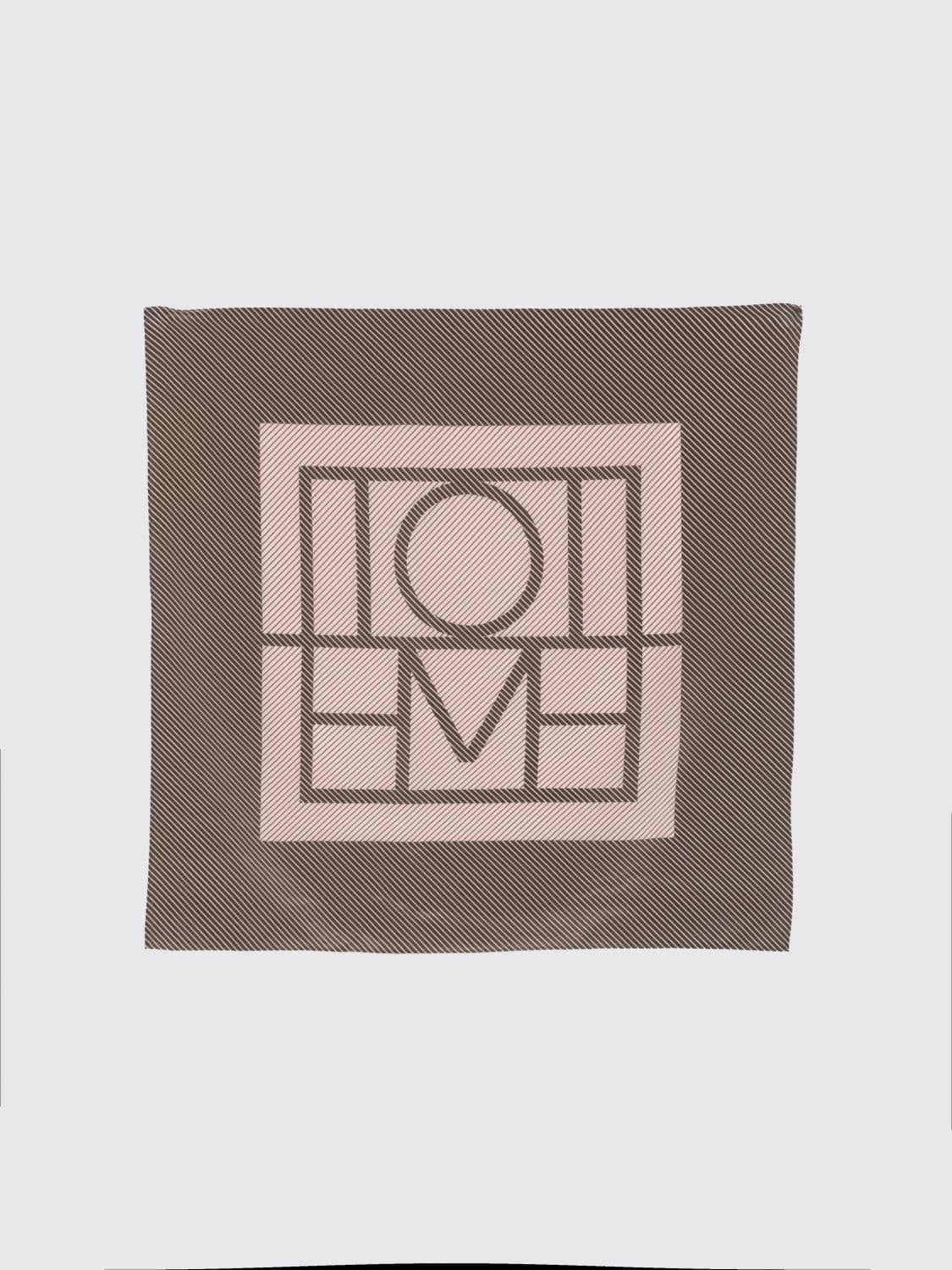 Toteme Square Silk Scarf with a Central Contrasting Logo Print · OS
