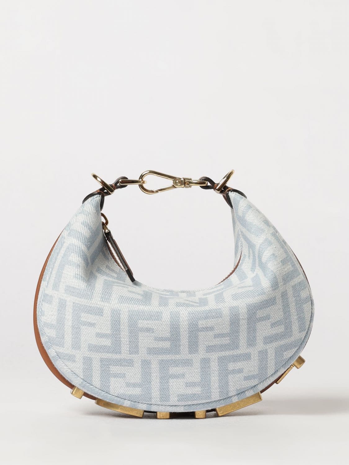 Fendi graphy Mini Bag in Denim with Jacquard FF Monogram