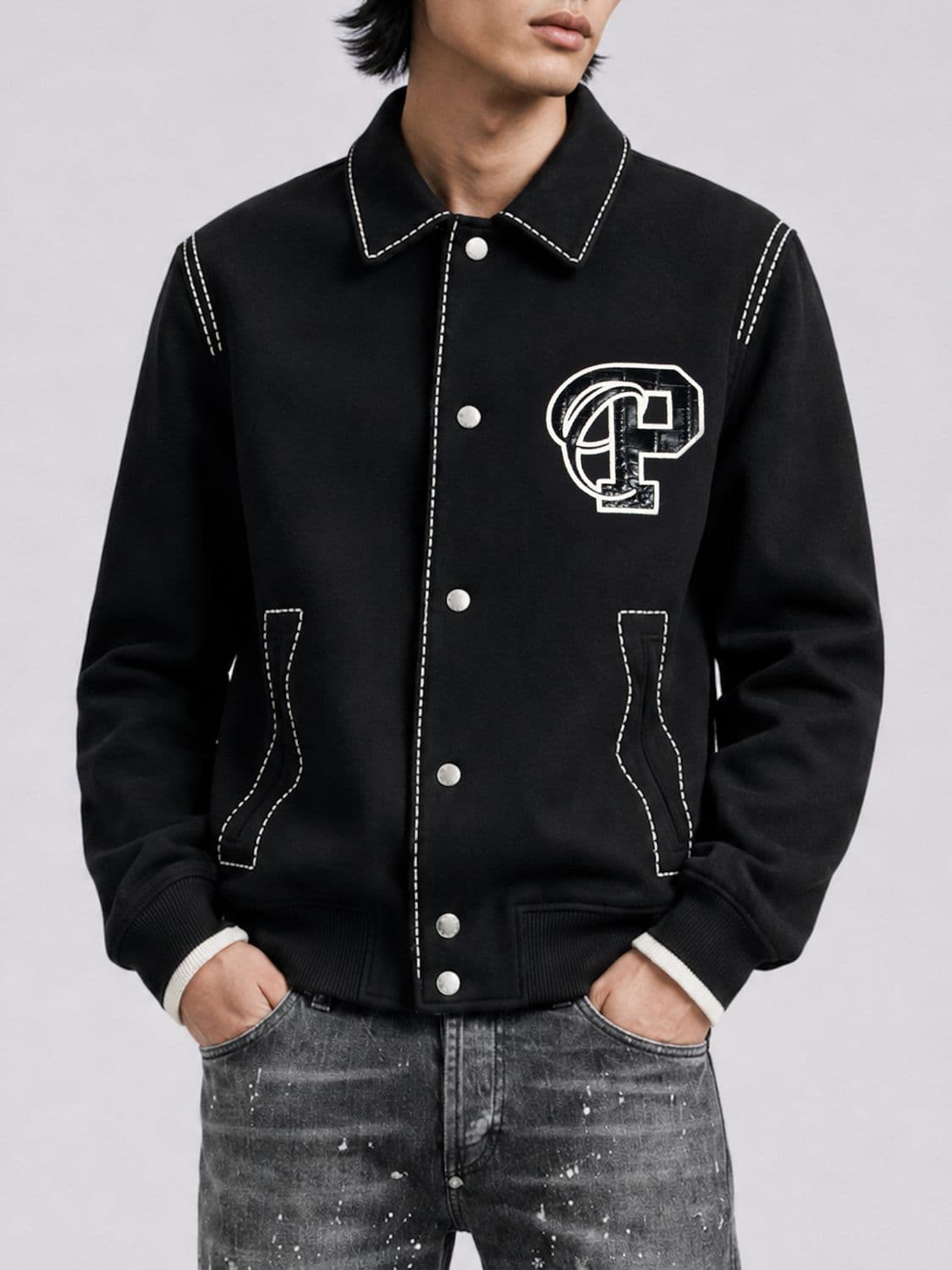 Philipp Plein Coster Monogram Shirt Jacket in Wool and Cashmere