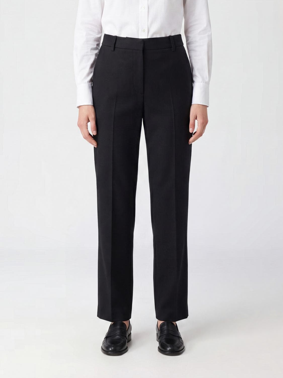Stella Mccartney High-Waisted Skinny Trousers in Satin with Concealed Fastening