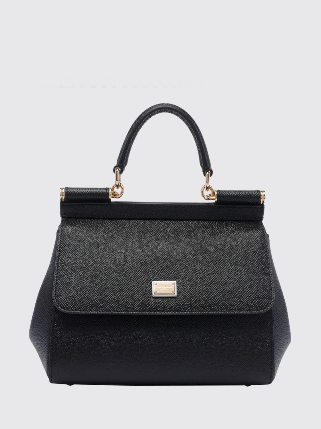 Dolce & Gabbana Sicily Mini Handbag in Grained Calfskin Leather