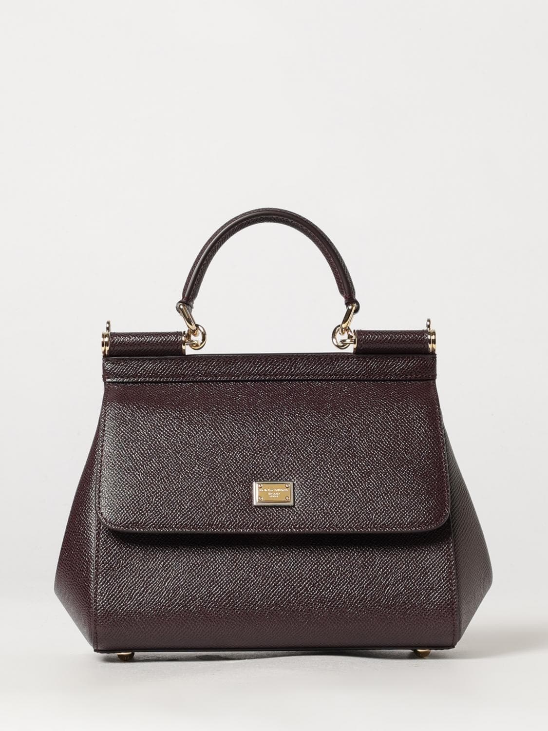 Dolce & Gabbana Sicily Mini Handbag in Grained Calfskin Leather