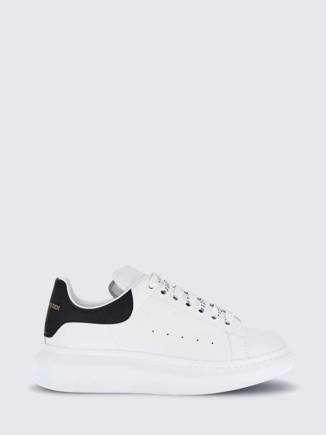 Mcqueen Oversize Calf Leather Sneakers with Suede Insert and Chunky Sole