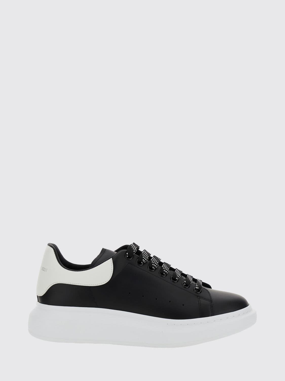 Mcqueen Oversize Calf Leather Sneakers with Suede Insert and Chunky Sole