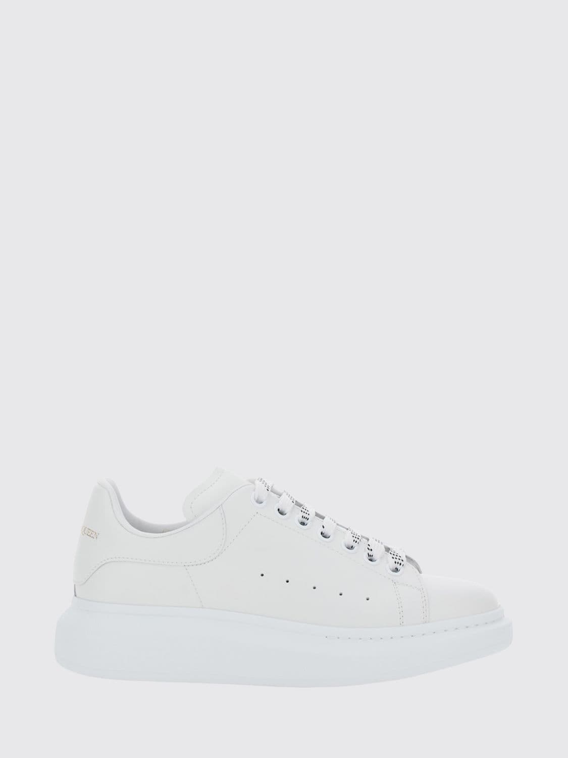 Mcqueen Oversize Calf Leather Sneakers with Suede Insert and Chunky Sole