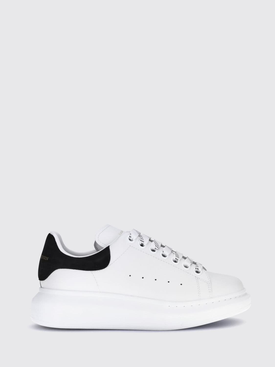 Mcqueen Oversize Leather Sneakers with Contrasting Suede Insert and Chunky Sole
