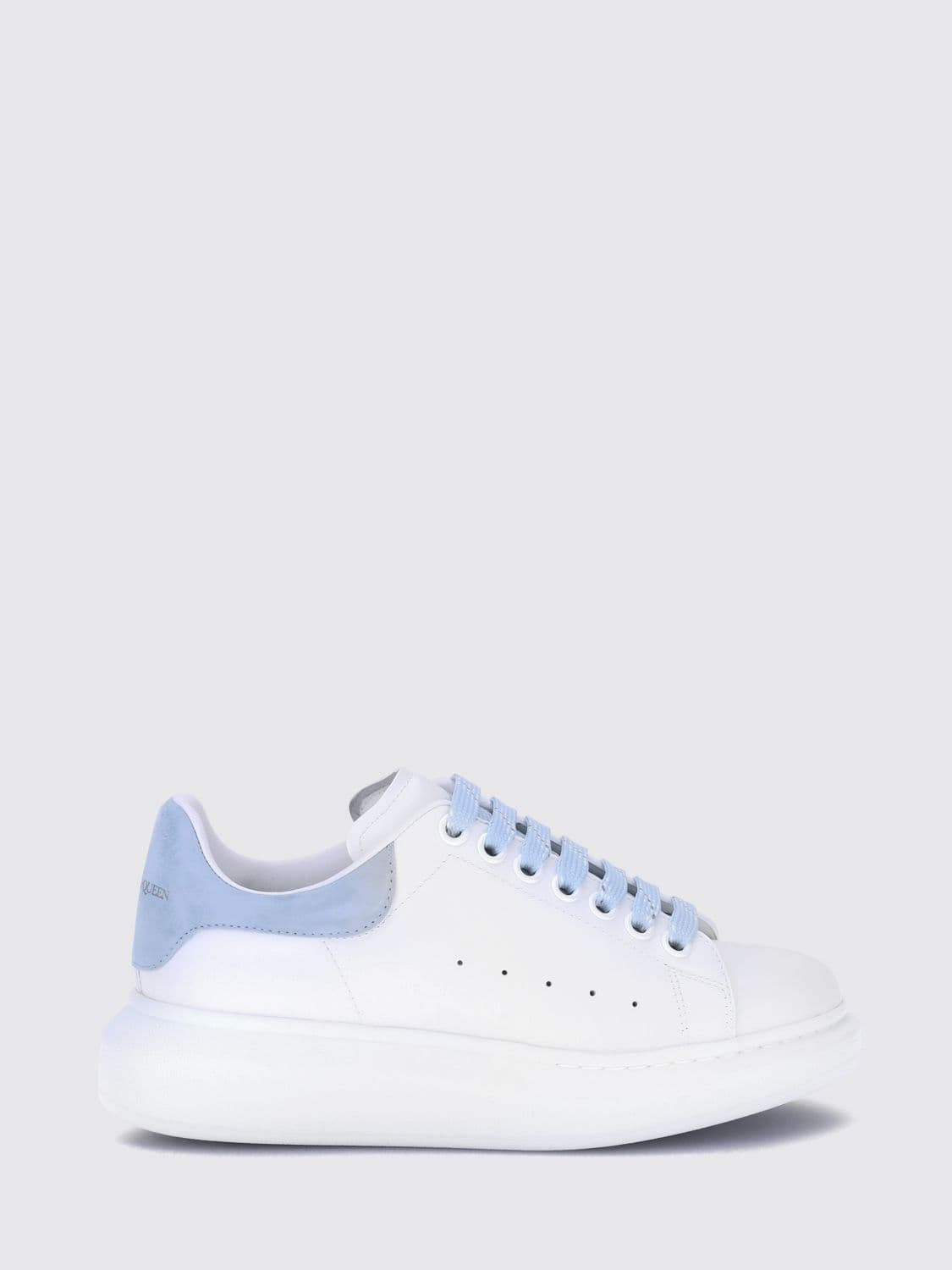 Mcqueen Oversize Leather Sneakers with Contrasting Suede Insert and Chunky Sole