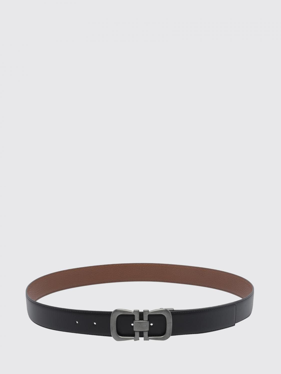 Ferragamo Gancini Reversible Leather Belt with Metal Buckle
