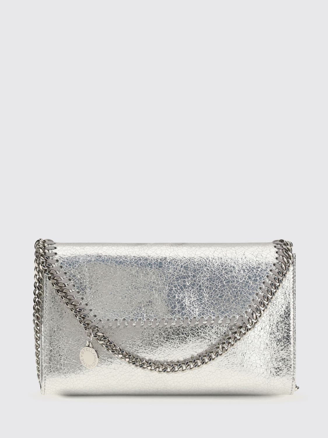 Stella Mccartney Falabella Crackle-Effect Faux Leather Wallet on Chain · OS