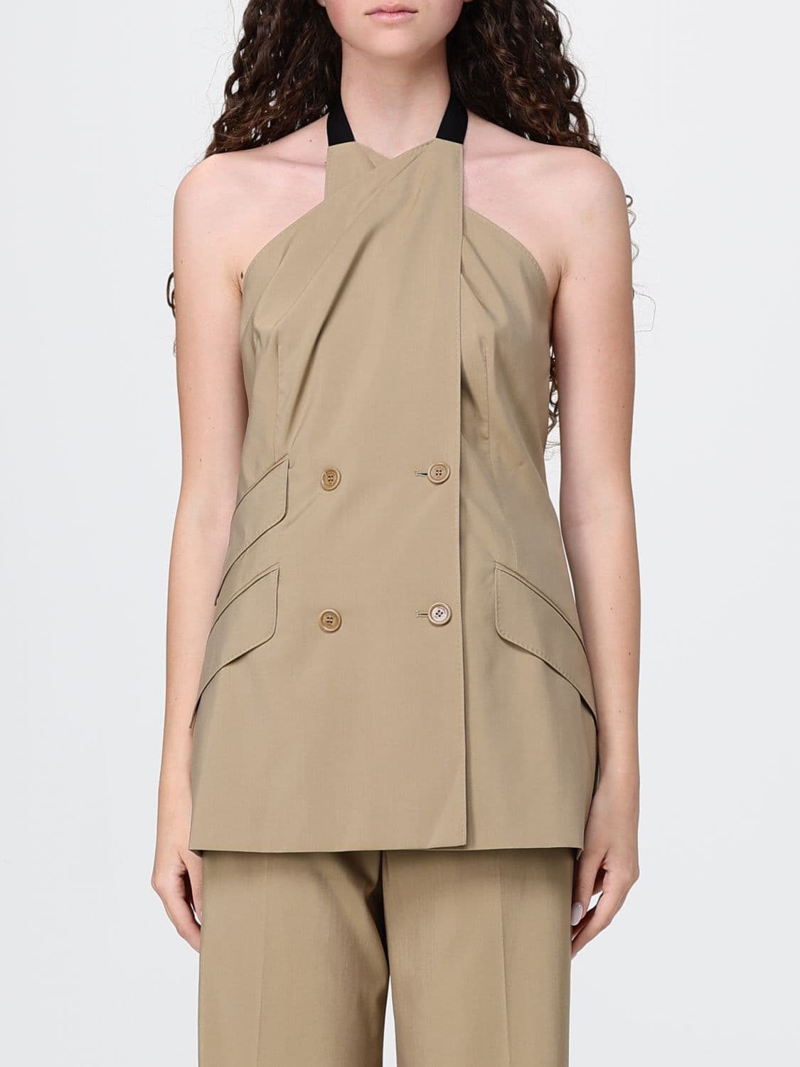 Max Mara Waistcoat Woman color Camel